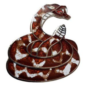 Vintage Enamel on Metal Rattle Snake Pin or Tie Pin